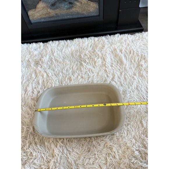 Vintage Pampered Chef Stoneware Baking Dish 9x13 Inch 3.5 Qt Beige Roasting Pan - Picture 5 of 7